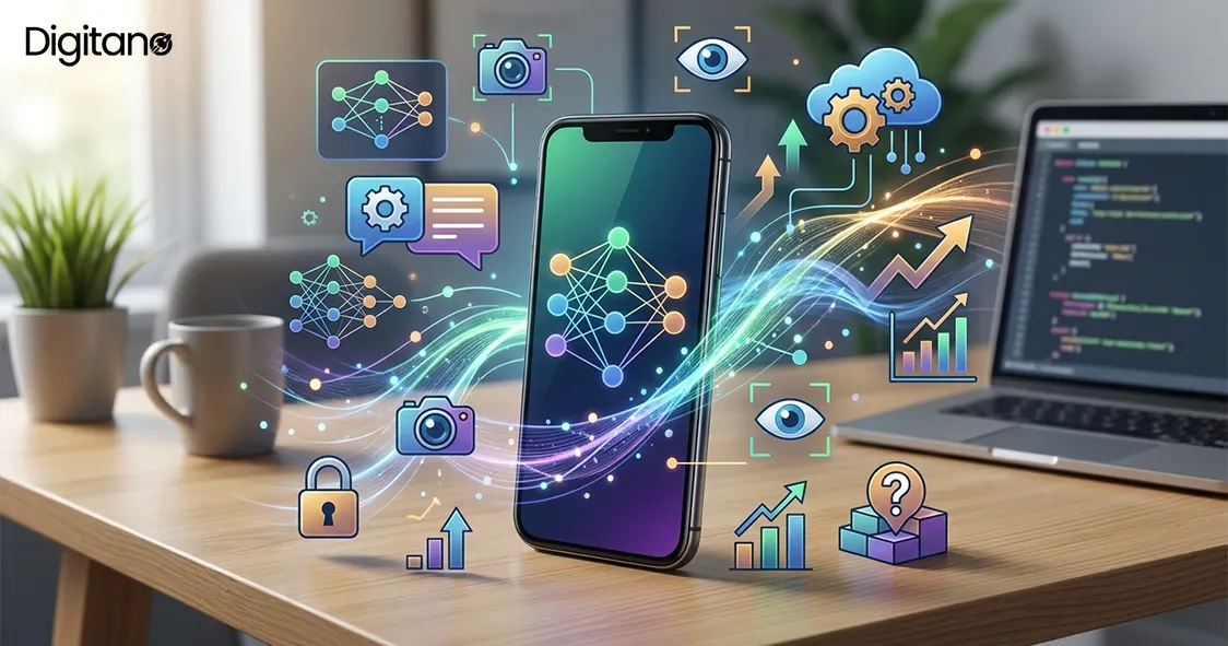 AI mobile app development with smart features, automation, analytics, and code integration