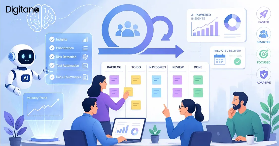 AI powered Agile workflow with sprint planning board and team insights