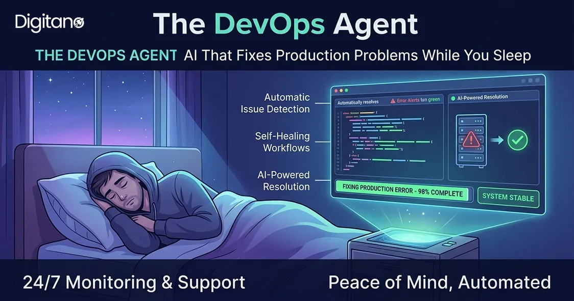 AI DevOps agent fixing production issues with automated monitoring